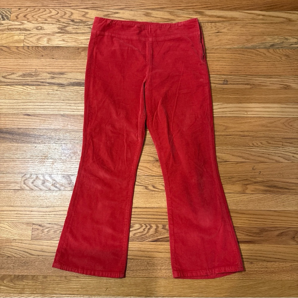 Free People Women’s Jeans Flare Low Rise Hippie Side Zipper Pinkish Red Medium